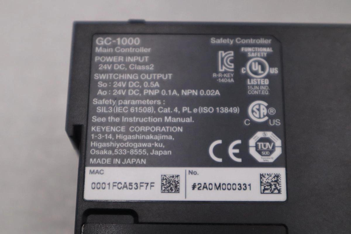 Used Keyence GC-1000 Industrial Safety Controller Ethernet LCD STOCK 1416CC