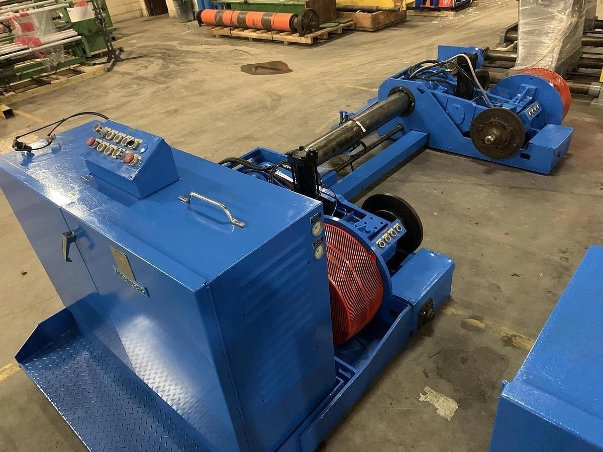 Used 87" JAGENBERG SHAFTLESS FLOOR PICK UP UNWIND STAND MDL SE-15 60" OD ROLL CAPACTY