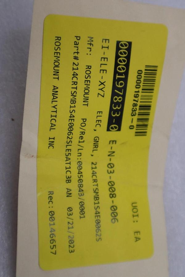 Rosemount 214C Temperature Sensor 214CRTSMB1S4E0062SLE5AT1 NEW STOCK G581A