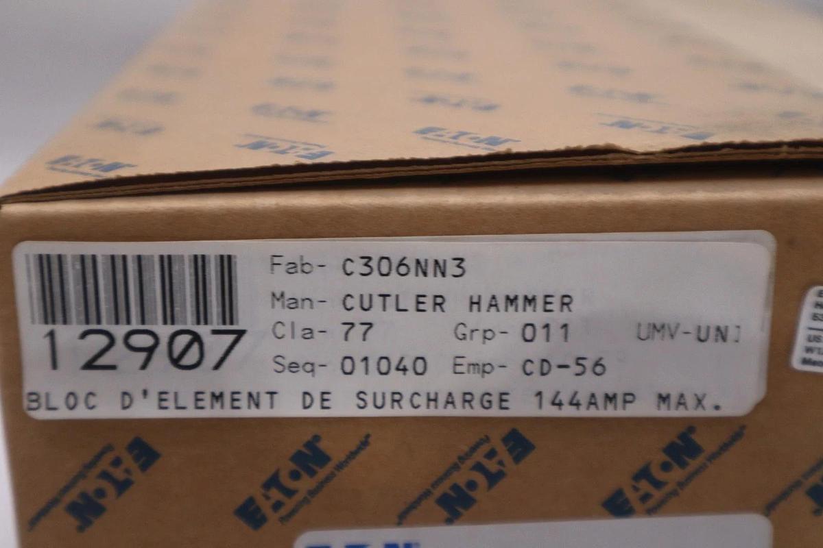 NEW OPEN BOX Eaton Cutler Hammer C306NN3 Overload Relay 3-Pole STK SGF139