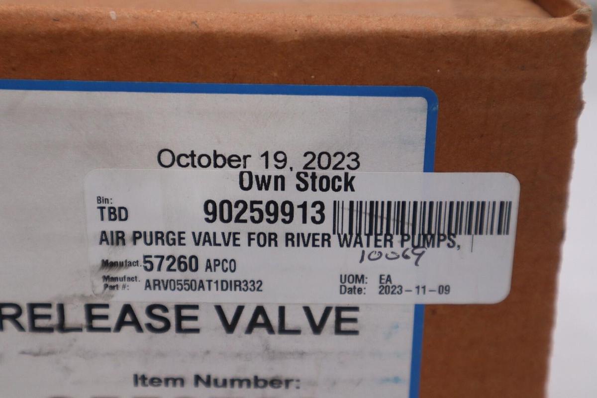 Dezurik 9550780 Apco Air Release Valve Size 0.5 NEW UNIT STOCK 5582A