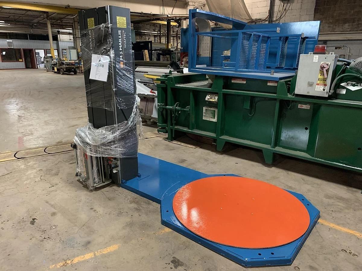 Used WULFTEC MODEL WSML-150-B SEMI AUTOMATIC STRECH WRAPPER LOW PROFILE 65"