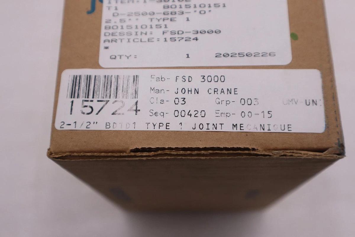 Used John Crane FSD-3000/ FSD3000 2.5" TYPE 1 Assembly - NEW IN BOX - STOCK GF470A