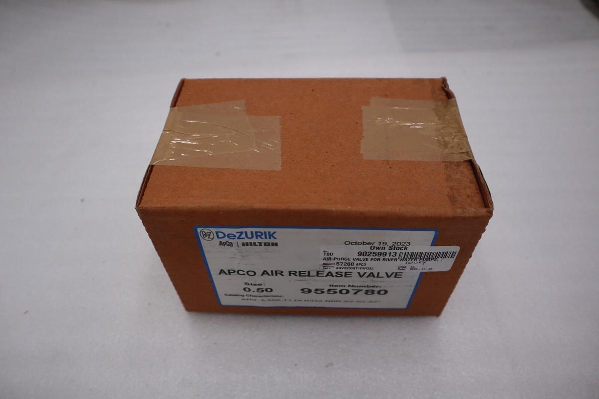 Dezurik 9550780 Apco Air Release Valve Size 0.5 NEW UNIT STOCK 5582A
