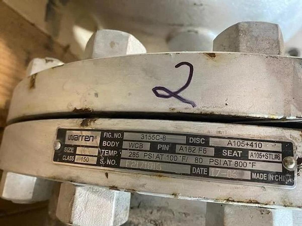 Used WARREN 3155C-8 SIZE 10 DISC VALVE
