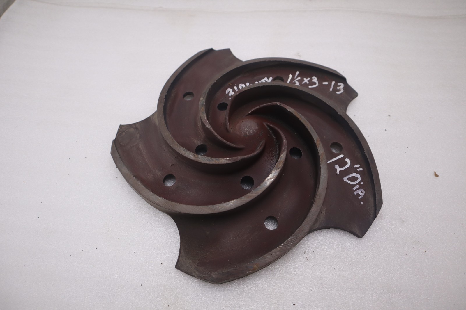 Used Goulds 3196 MTX Pump Impeller 5 Vane 1.5x3-13 316SS 12” STOCK G-428B