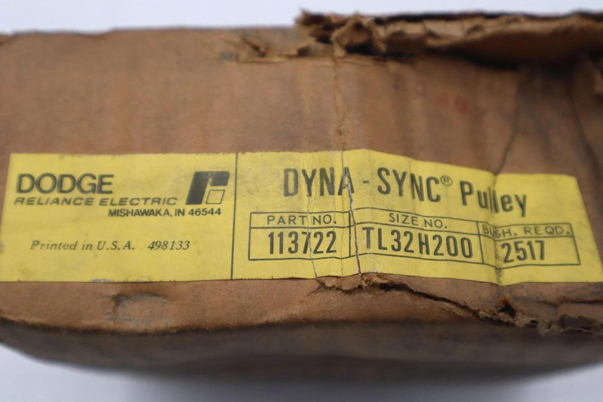 Used DODGE 113722 TIMING BELT PULLEY SIZE NO TL32H200 BUSHIGNG 2517 STOCK B-1723