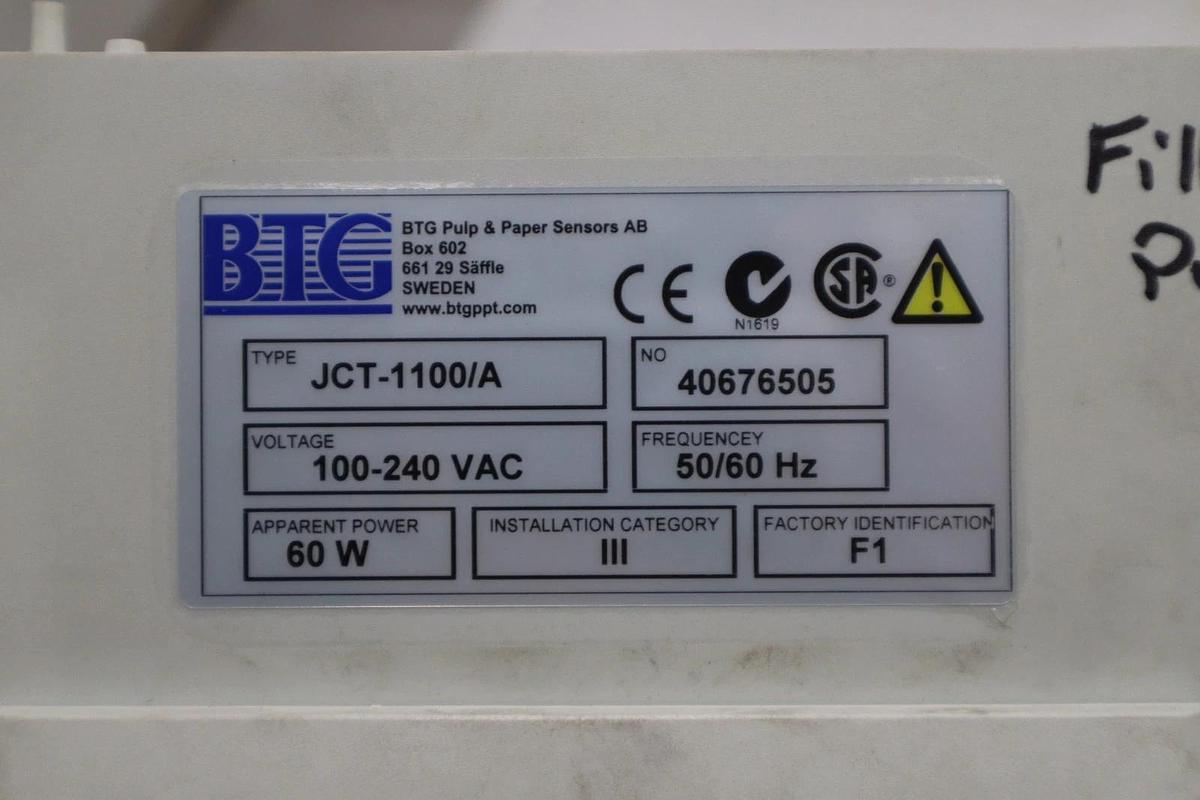 Used BTG / Pulptec MEK-2300 JCT-1100 Smart Rotating Consistency Transmitter - #1872CC