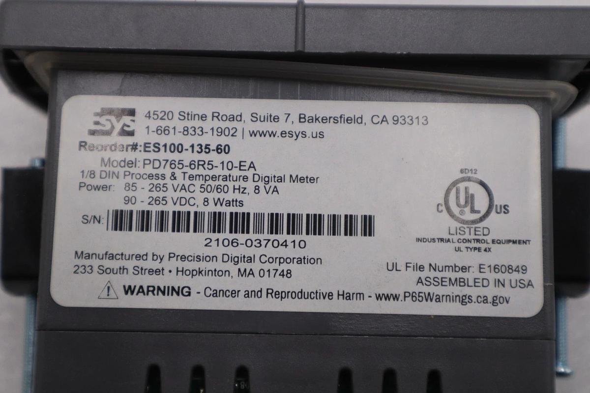 Used PRECISION DIGITAL PD765-6R5-10 / PD7656R510 - NEW OPEN BOX - STOCK 5651CC