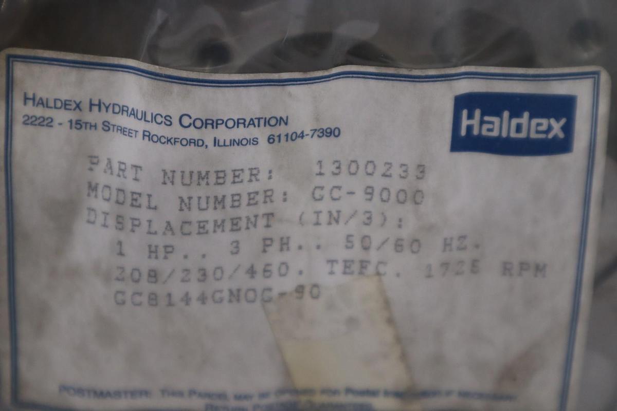 Used Haldex Hydraulics 1300233 1HP/3PH/1725 Motor STOCK H1180