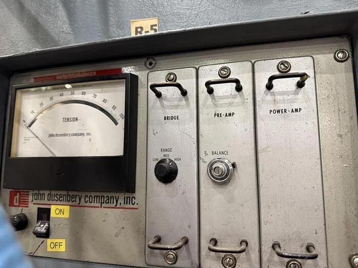 Used 72" DUSENBERY 613 COUNTER ROLL SLITTER REWINDER