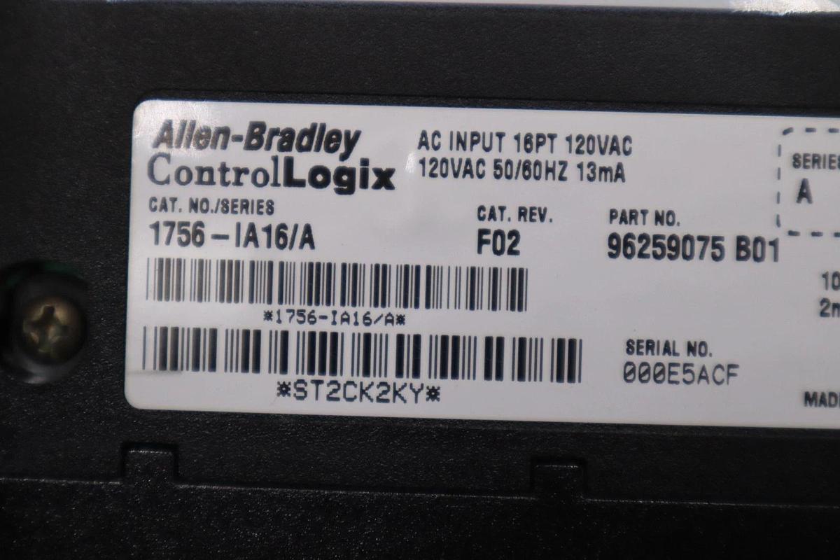 Allen Bradley 1756-IA16 /A INPUT MODULE 16PT 120 VAC 50/60HZ - STOCK GF29A