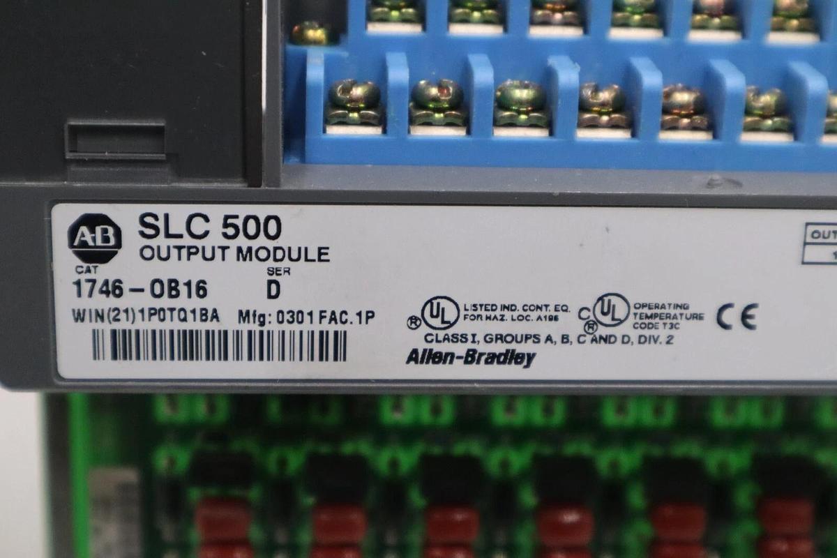 Used Allen Bradley 1746-OB16 Ser. D SLC 500 16-Point DC Output Module STOCK K-102-D