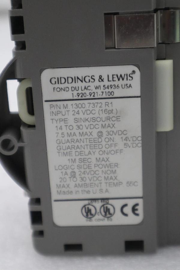 Used GIDDINGS & LEWIS M.1300.7372 R1 Input Module 24VDC SINK/SOURCE STOCK 653-D