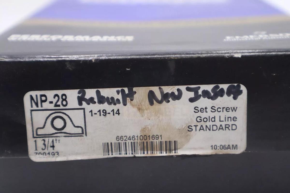 Used REBUILT SEALMASTER NP-28 Pillow Block Mount Ball Bearing 2-Bolt 1-3/4” STK 2130A