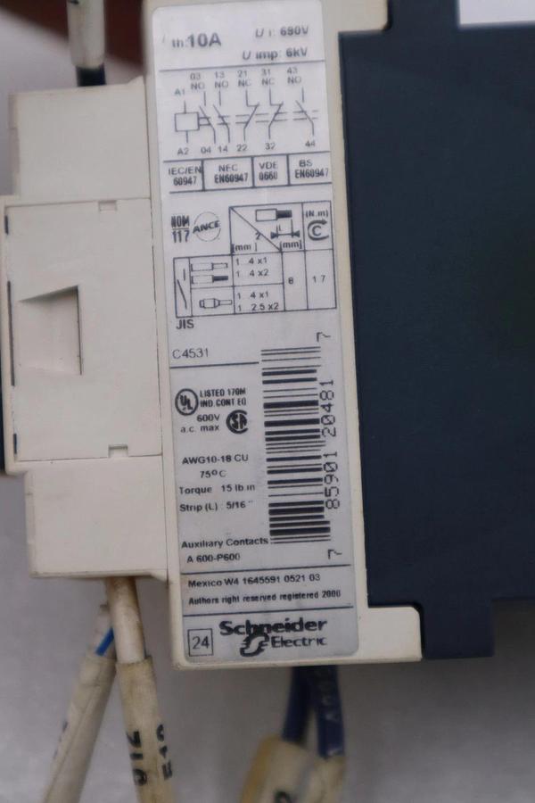 Used SCHNEIDER ELECTRIC CONTACT BLOCK JIS C4531 CONTACTOR STK H1512A