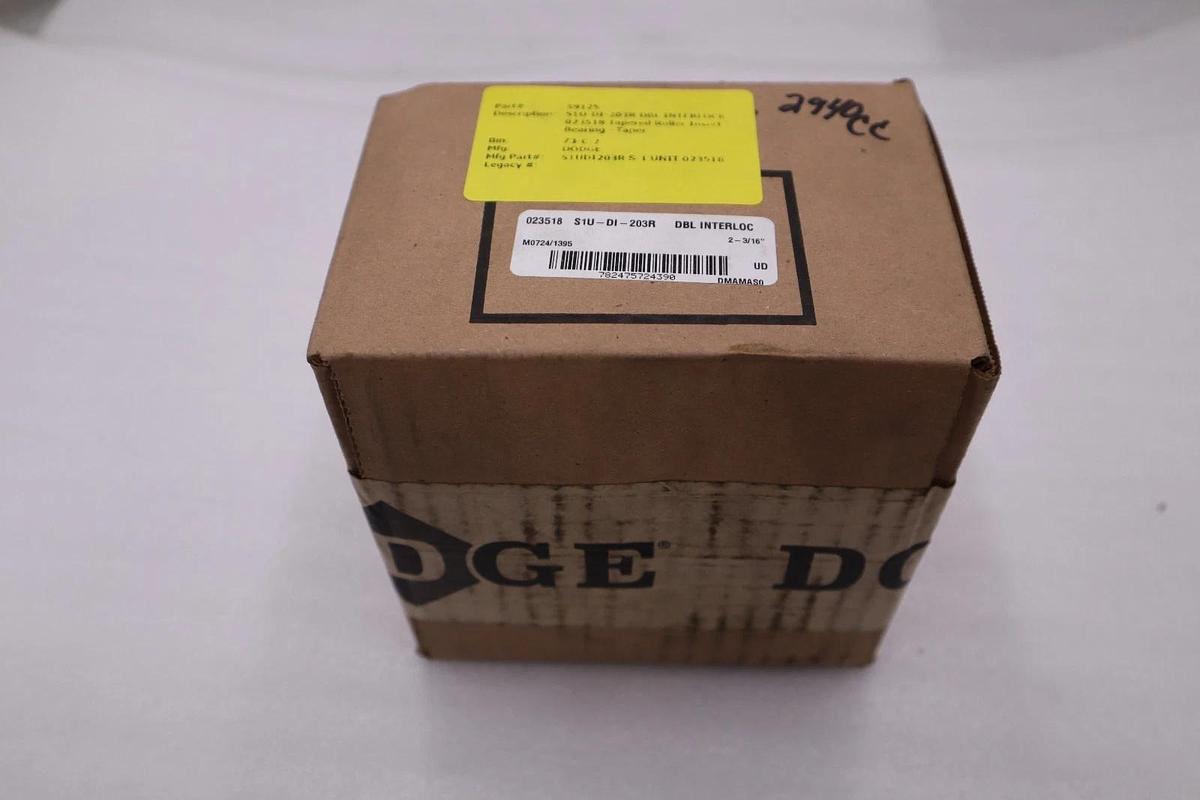 NEW DODGE 023518 S1U-DI-203R DBL INTERLOCK TAPERED ROLLER BEARING STOCK 2940CC