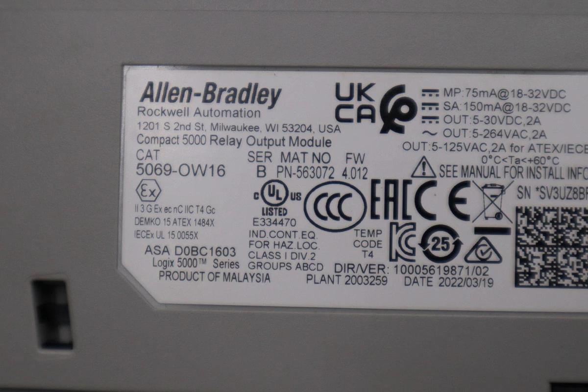 Used NEW Allen Bradley 5069-OW16 /A Logix 5000 Compact Output Module STOCK H1727