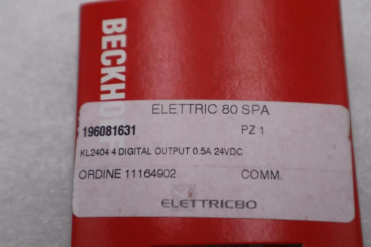 BECKHOFF KL2404 DIGITAL OUTPUT TERMINAL 2-WIRE 4-CHANNEL 4 OUTPUTS STOCK L-605C