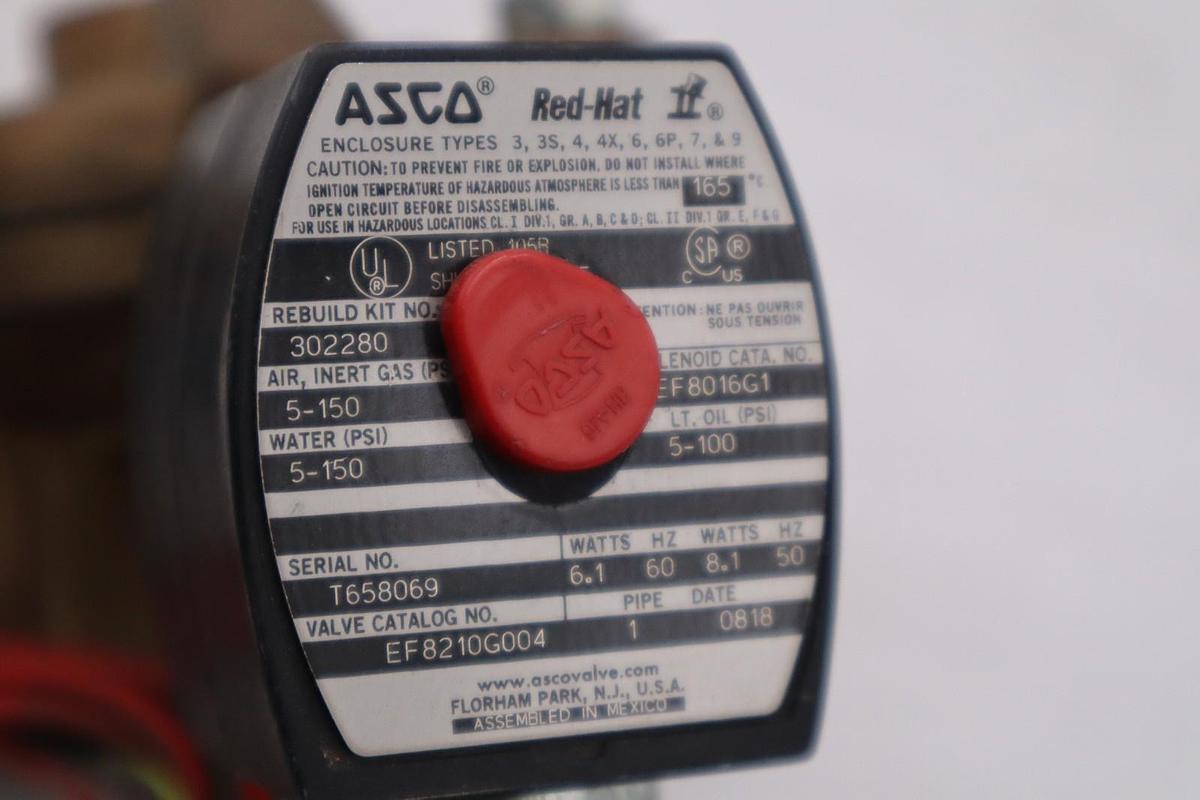 NEW ASCO REDHAT EF8210G004 110/120V 5-150PSI 1" STOCK K2105CC