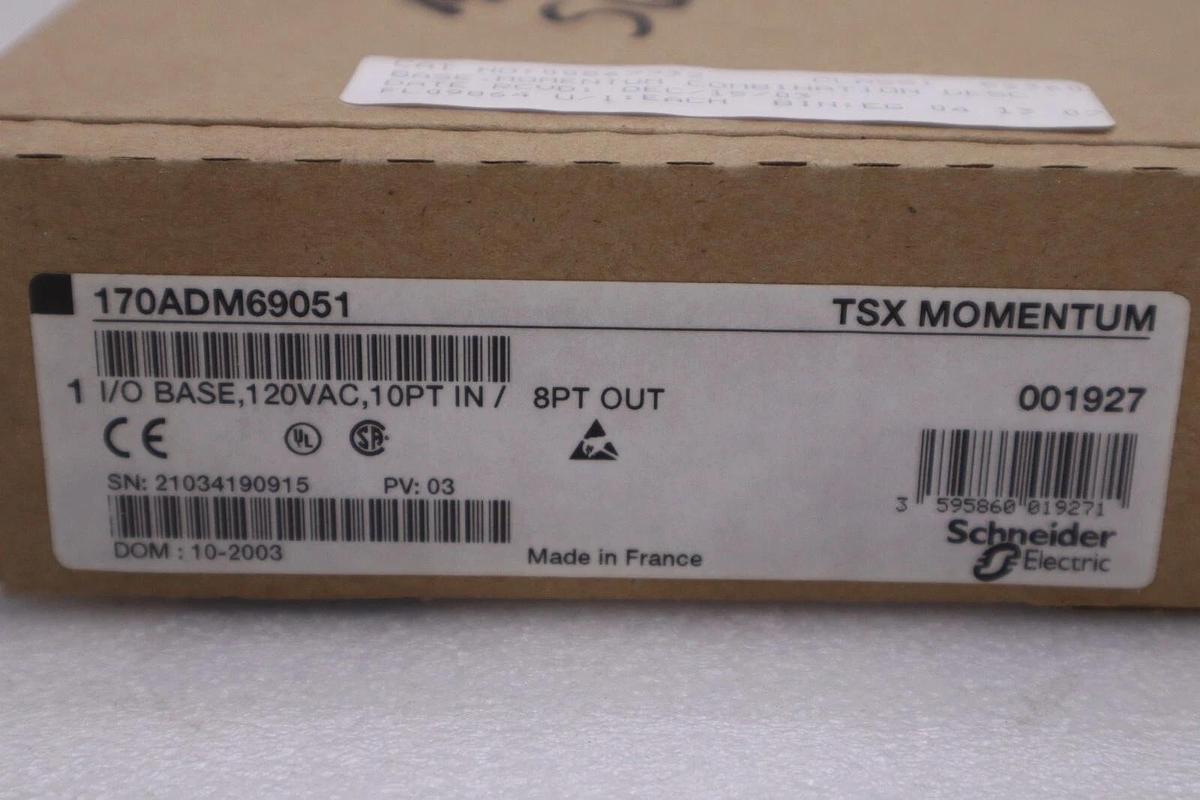 SCHNEIDER ELECTRIC 170ADM69051 TSX MOMENTUM I/O BASE NEW IN BOX STOCK G411