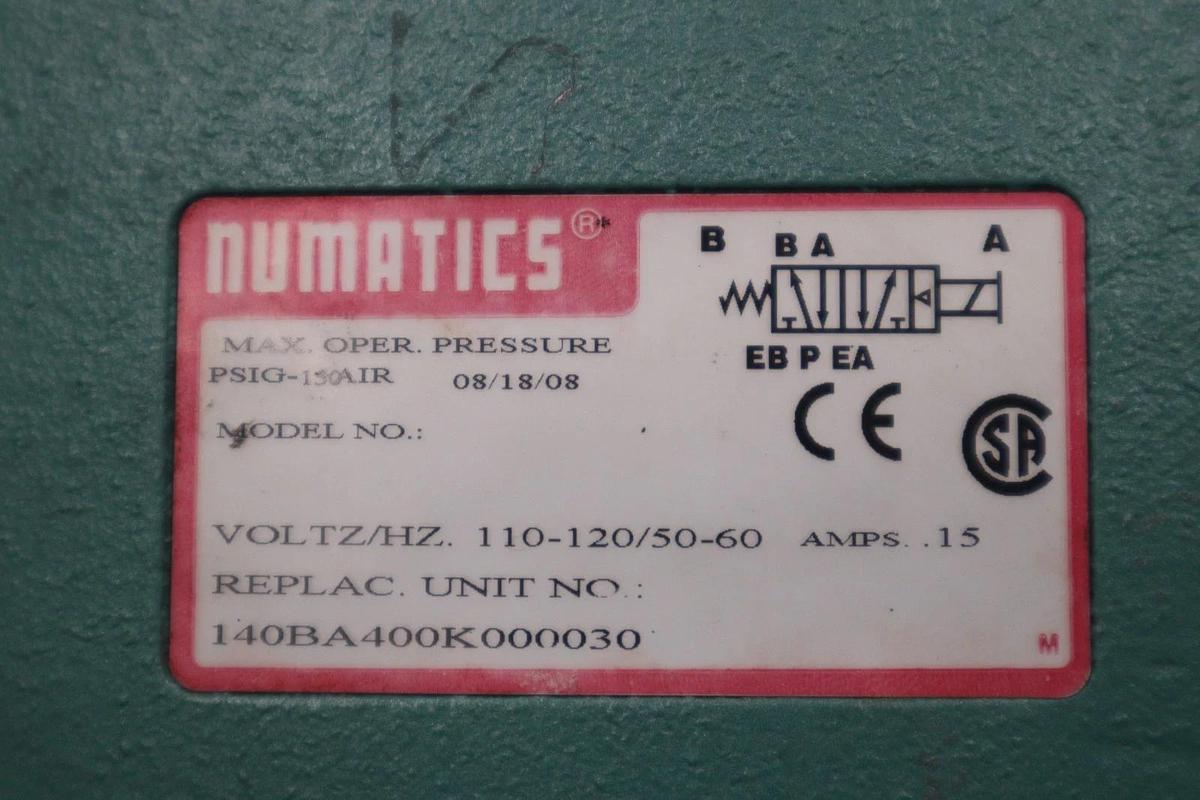 Used NUMATICS 140BA400K000030 SOLENOID VALVE 140 SERIES - STOCK GF779