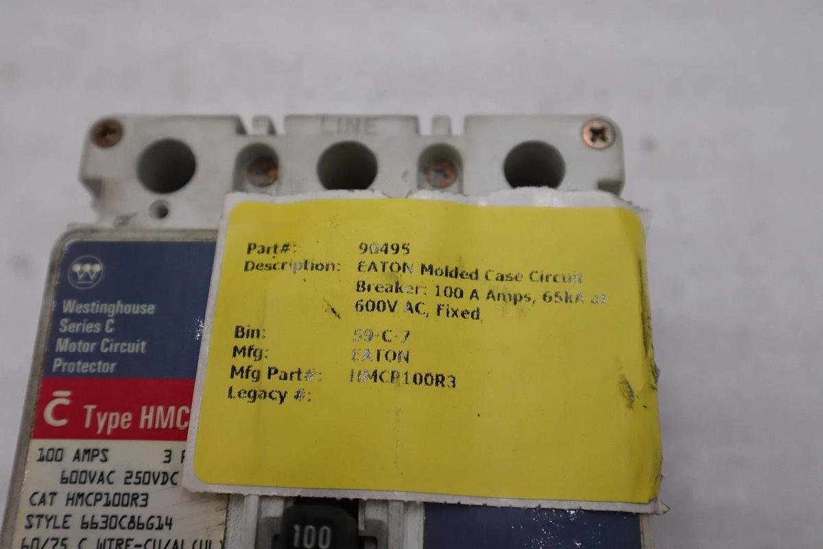 Used Westinghouse HMCP100R3 Motor Circuit Protector 3 Pole STK CC225