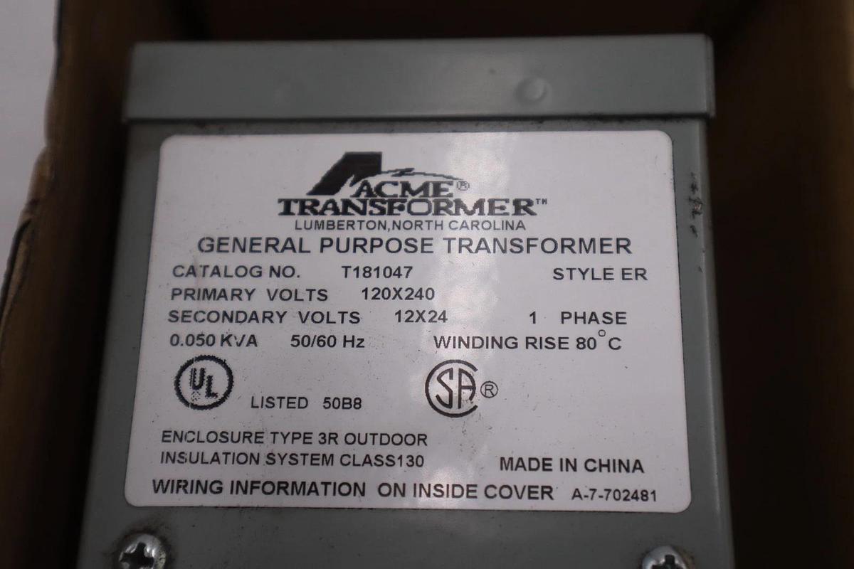 Used NEW OPEN BOX ACME T181047 General Purpose Transformer STOCK 5527CC
