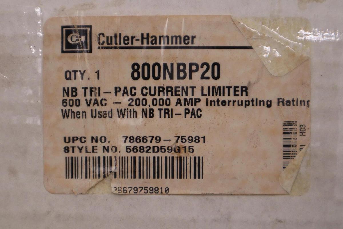CUTLER HAMMER 800NBP20 600VAC FUSE NEW WITH BOX STOCK K-1242-A