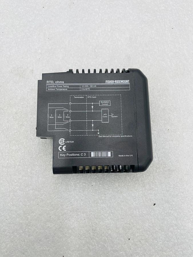 Used EMERSON KJ3002X1-BF1 RTD MODULE OHMS FINAL ASSEMBLY W/ SHIELD #K-2623
