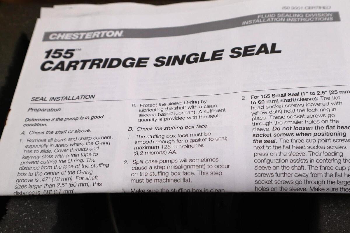 NEW CHESTERTON 691336 155 SPARE SEAL SEAL-26 SHAFT-0.250 STOCK #1977