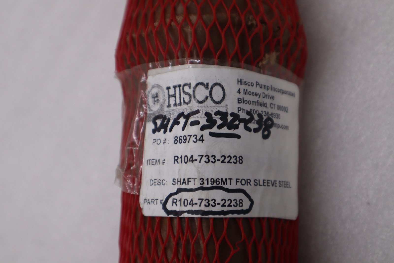 Used New Hisco Goulds R104-733-2238 Stainless Pump Shaft for 3196MT Pump Stock G-424B