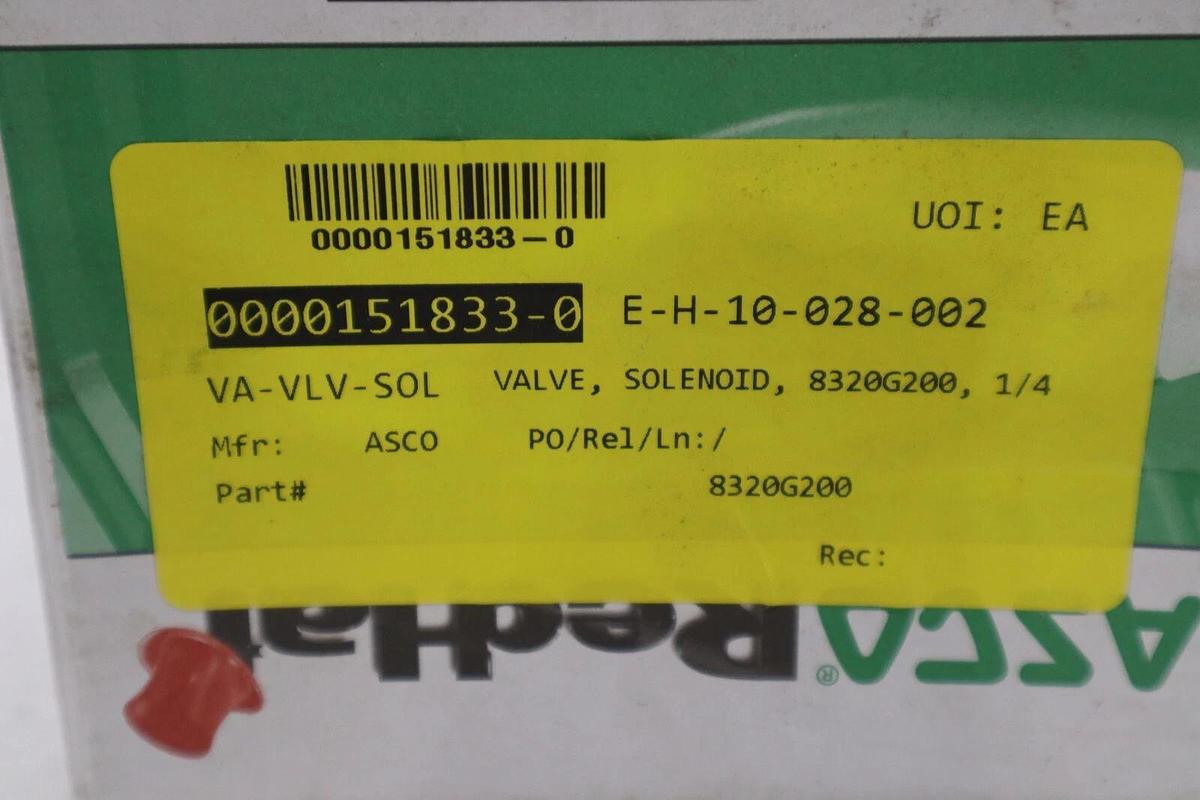 Used NEW  ASCO 8320G200 3-Way  STAINLESS SOLENOID VALVE 1/4" 120Vac STOCK G566