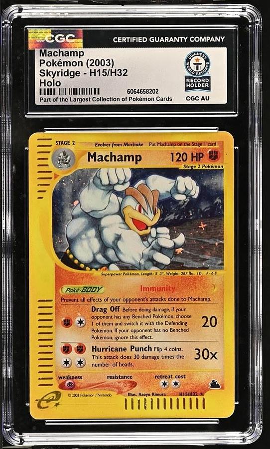 Used 2003 Pokemon Skyridge Machamp Holo  H15/H32 CGC GUINNESS WORLD RECORD SLAB 1/1