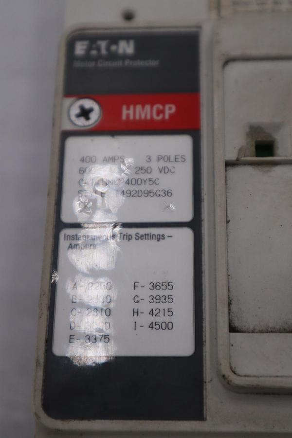 Used New OPEN BOX EATON HMCP400Y5C Ser C Motor Circuit Protector STK CC178