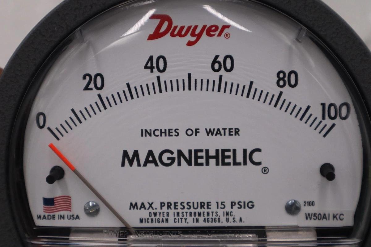 Dwyer Instruments Magnehelic 2100 Pressure Gauge 0-100" STK H1417