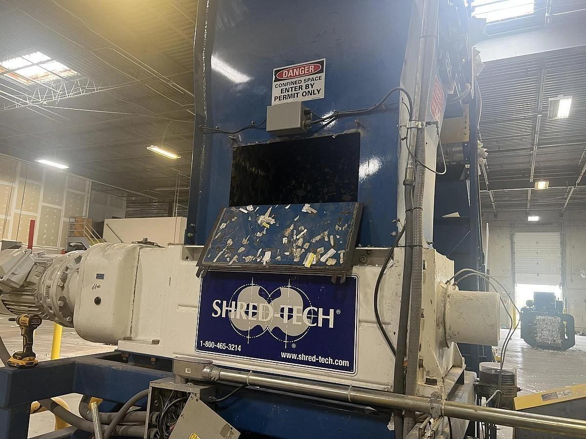 Used 80 HP (TWIN 40 HP MOTORS) SHRED-TECH MODEL ST-75ES DUAL SHAFT SHREDDER MFG. 2015