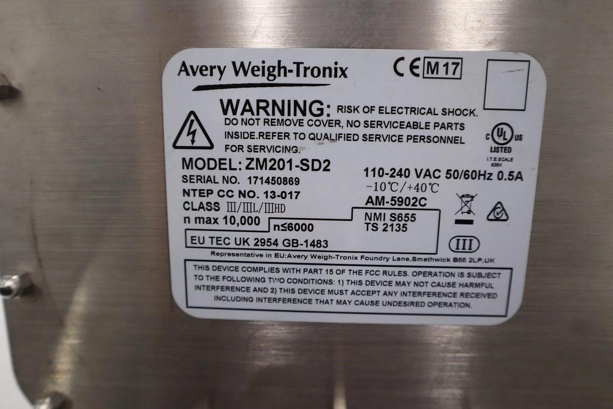 Used AVERY WEIGH-TRONIX ITW ZM201-SD2 / ZM201SD2 (USED) SCALE OUTUT STOCK 3036-A