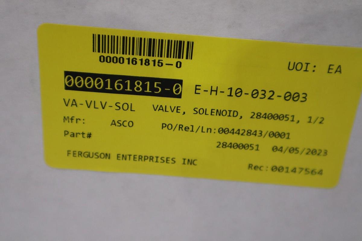 NEW IN BOX ASCO 28400051-120/60 / 2840005112060 VALVE 3/2 NC 1/2NPT STOCK G534