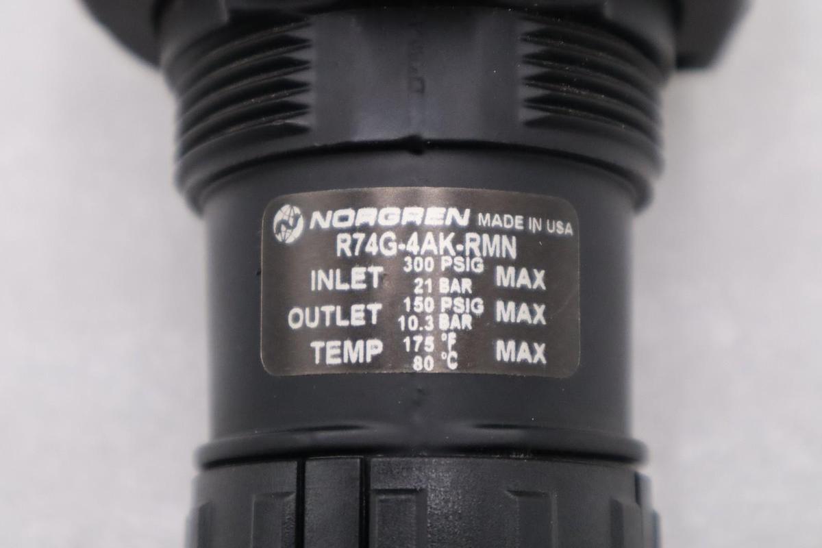 Used Norgren R74G-4AK-RMN 300PSIG Regulator STOCK H1168A