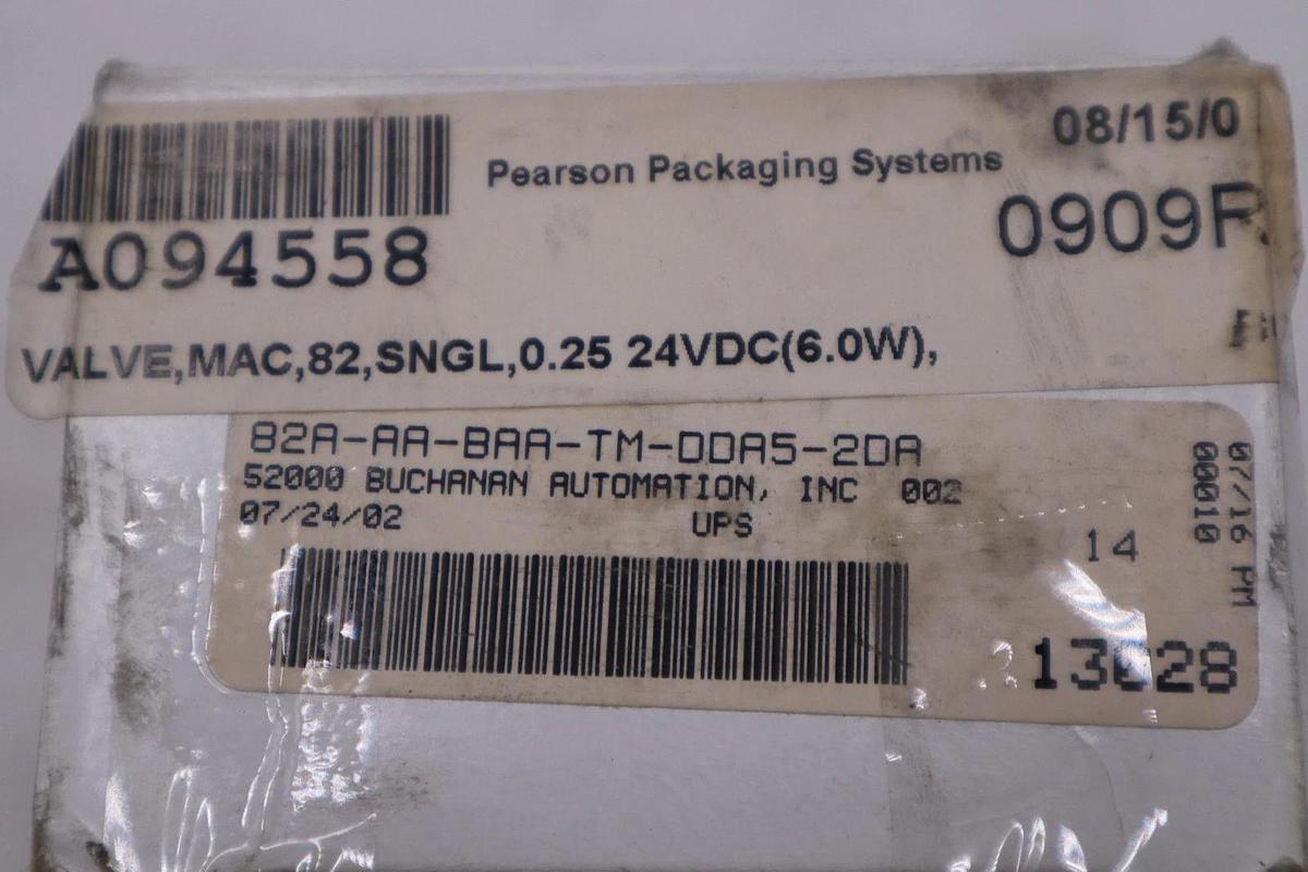 Used NEW MAC VALVES 82A-AA-BAA-TM-DDA5-2DA SOLENOID VALVE 82 SERIES 4-WAY STK H800A
