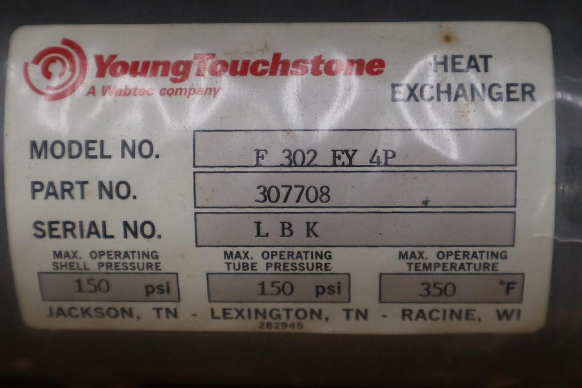 Used YOUNG TOUCHSTONE F 302 EY 4P HEAT EXCHANGER F-302-EY-4P NEW STOCK GF-1357