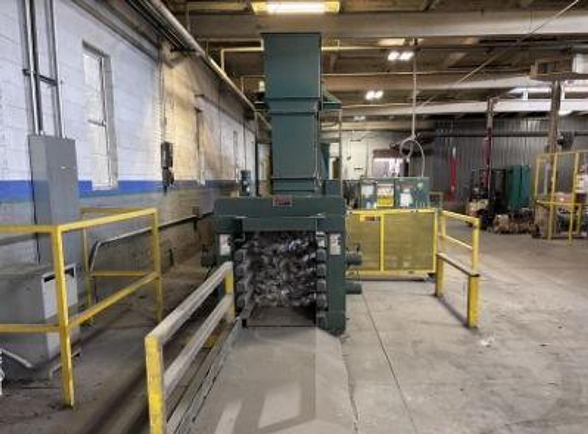 Used SELCO MODEL HLO-128A50T HORIZONTAL AUTOTIE BALER WITH CONVEYOR 50HP 8" CYLINDER