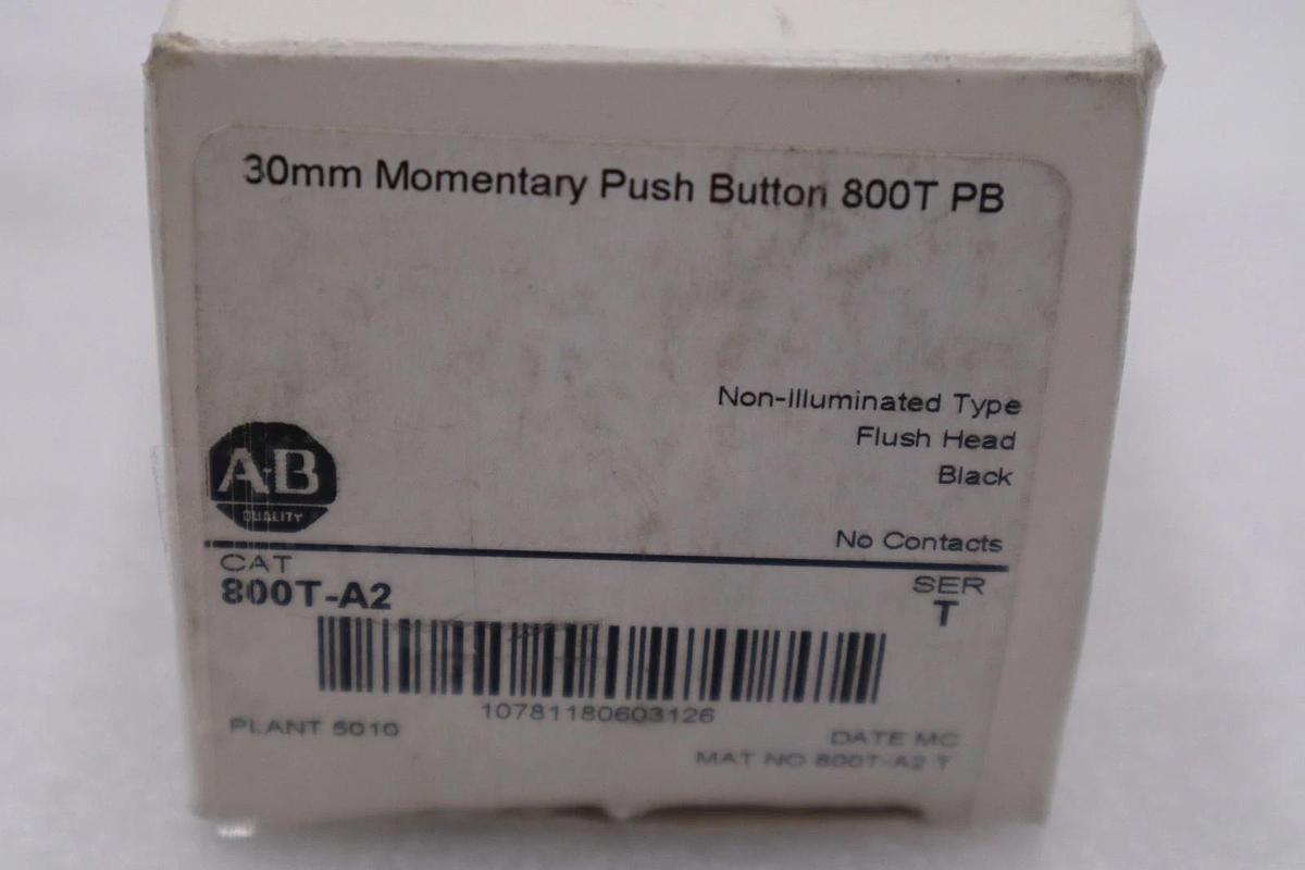 ALLEN BRADLEY 800T-A2/ 800TA2 PUSH BUTTON MOMENTARY CONTACT STOCK H642A