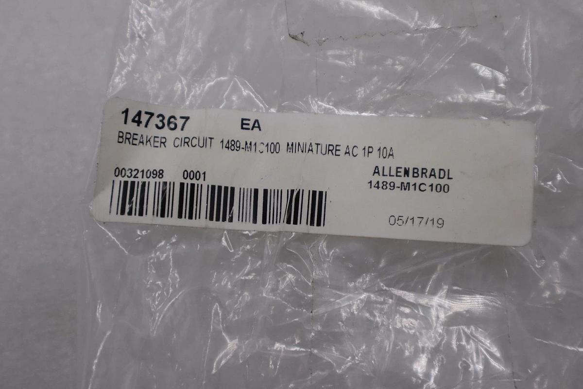 NEW OPEN BOX AB Allen Bradley 1489-M1C100 miniature circuit breaker STK H1095A