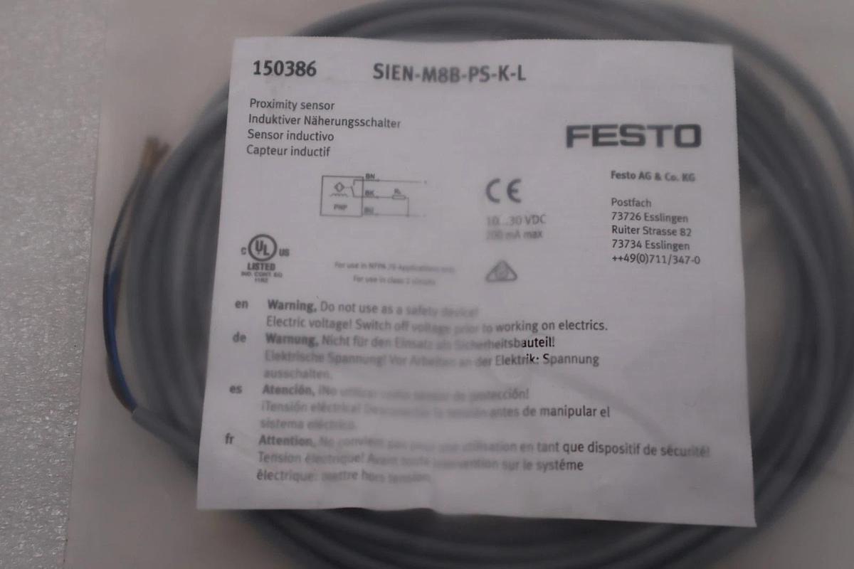 Used NEW Festo SIEN-M8B-PS-K-L Proximity Sensor Switch STOCK H958A