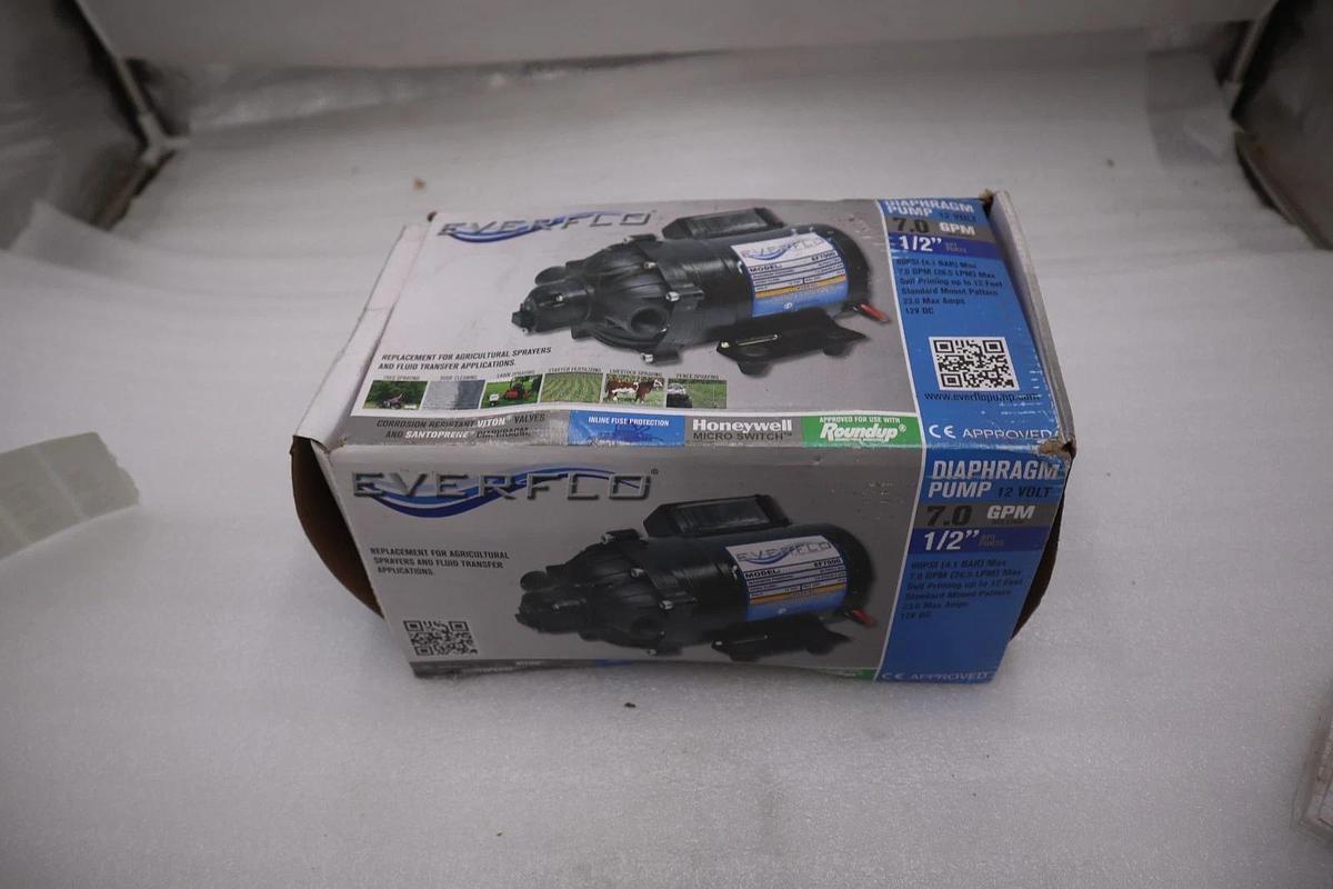 Everflo EF7000-QA 7.0 GPM 60 PSI 12V DC Diaphragm Pump NEW OPEN BOX STK GF882A