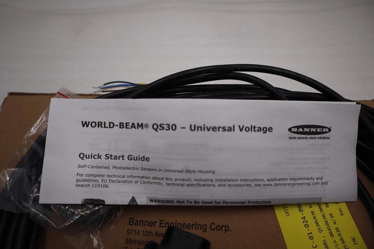 Used NEW Banner QS30VR3R W/30’ High Performance Long Range Sensor 73197 STOCK G27