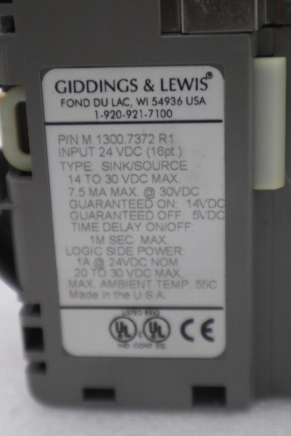 Used GIDDINGS & LEWIS M.1300.7372 R1 Input Module 24VDC SINK/SOURCE STOCK 648-D