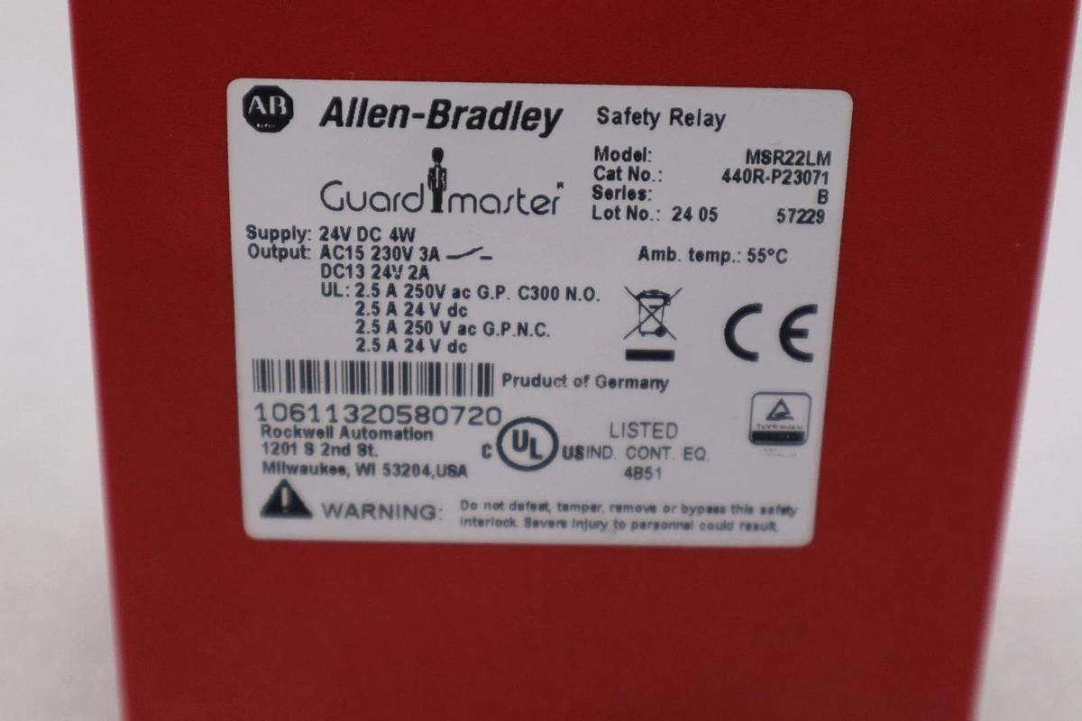 Used Allen-Bradley 440R-P23071 Safety Relay MSR22LM 24VDC NEW STOCK H269A